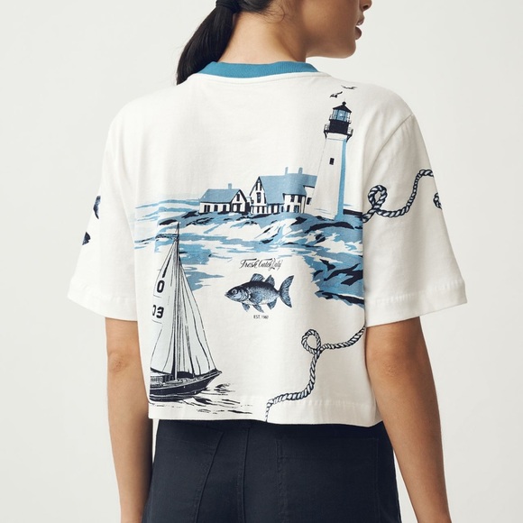 Anthropologie Maeve NWT The Corey Short-Sleeve Boxy Tee: Printed Souvenir Small - Picture 3 of 9